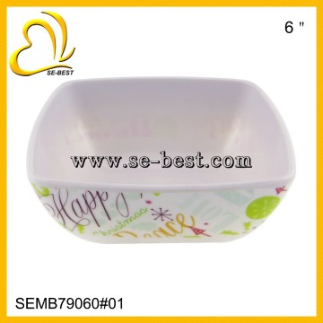 Square melamine cereal bowls, FDA standard