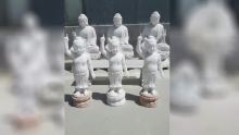 Hot sale garden white marble sitting laughing buddha statue