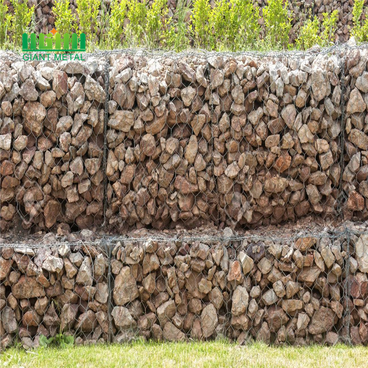 Woven wire mesh gabion box