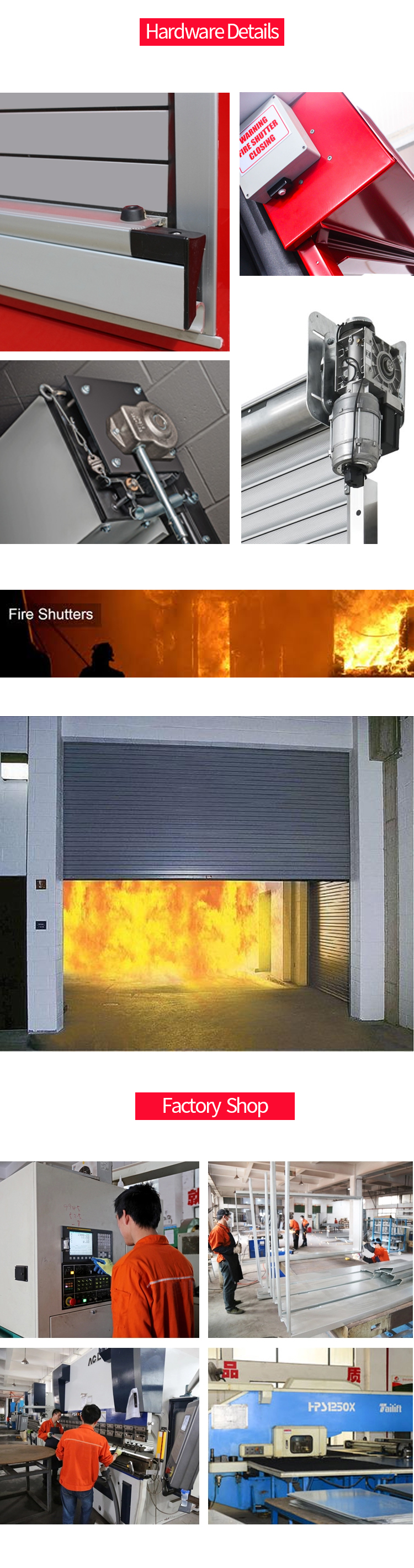 colorful and strong fire proof fast roller shutter fire rated roll up door