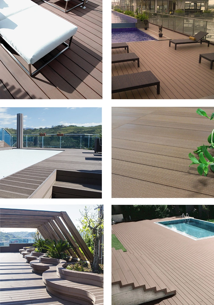 New Co-Extrusion WPC Decking Water-Proof WPC Engineered Flooring Boards Anti-Scratch Outdoor Composite Wood Decking