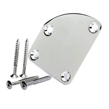 Wholesale Chrome 4 Hole Curved Neck Joint Board Cutaway Electric Guitar Neck Plate with Screws