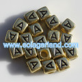 6x6mm Gold Mixed &amp; Individual Alphabet Würfel Perlen Letter Square Beads