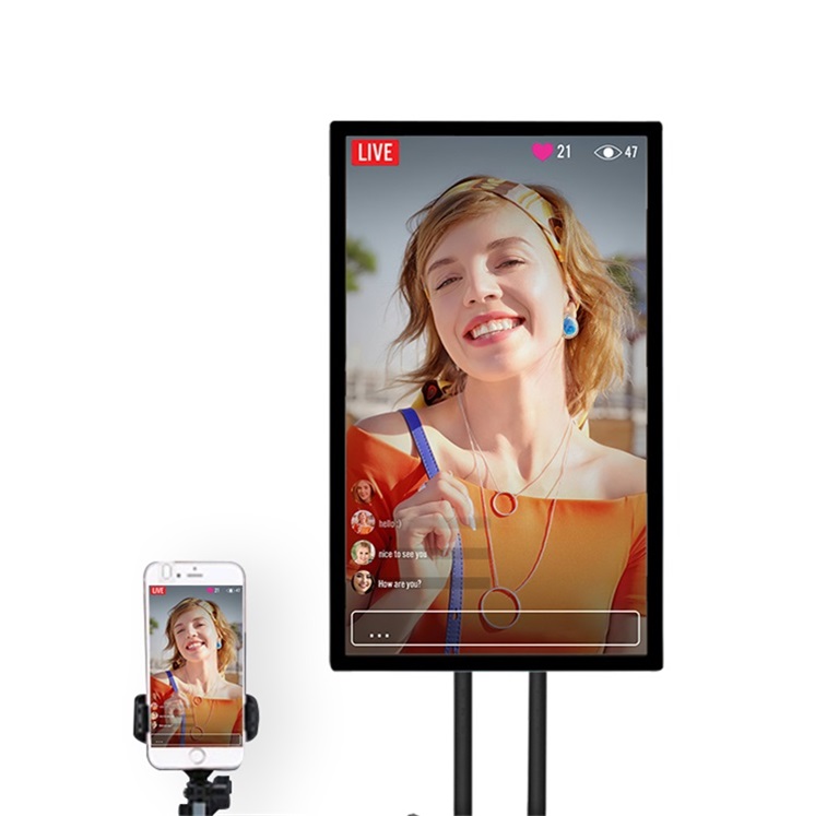 Apparecchiatura di trasmissione in streaming live con schermo LCD personalizzato