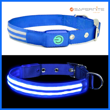 Night Fluorescent Lighted Dog Collar And Leash