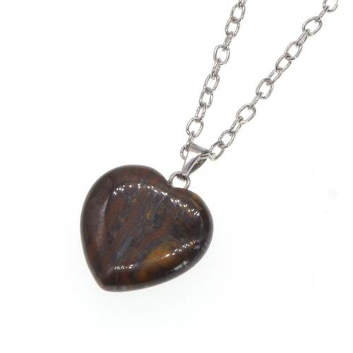 Natural Heart Tiger eye women Necklace