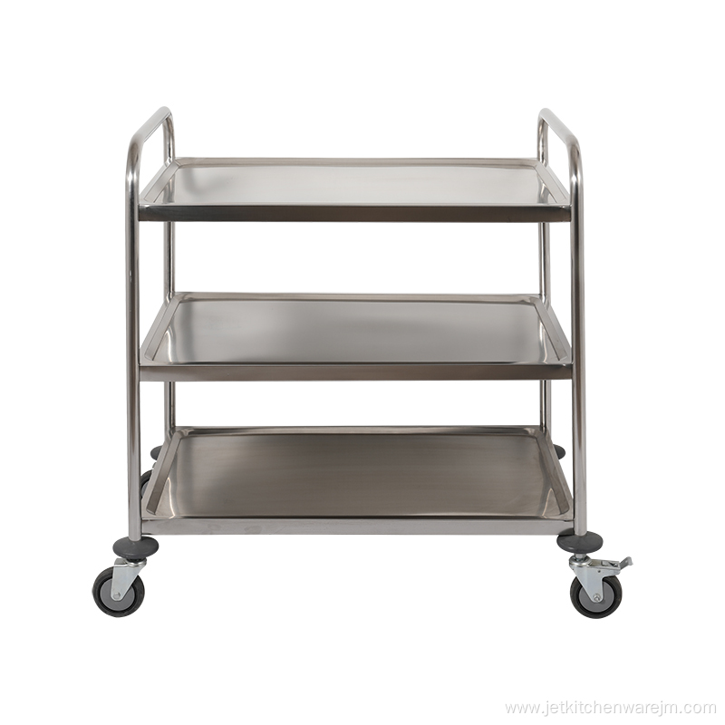 Round Tube Three Tiers Stainless Steel Kitchen Trolley