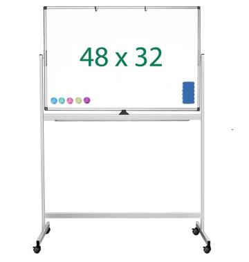 48x32 Magnetic Movable Whiteboard Aluminum Frame Classroom