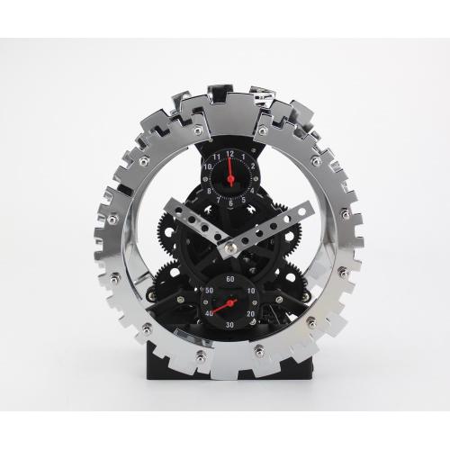 Jerman Black Round Table Gear Clock