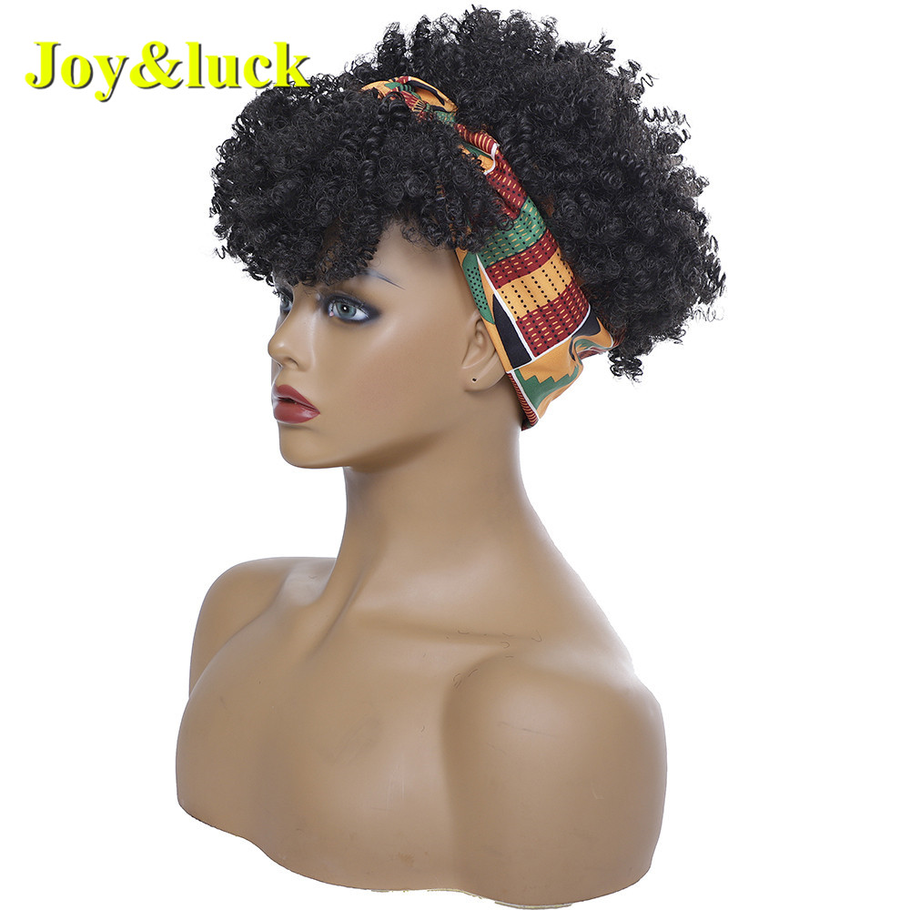 Wholesale Ladies African Wave Hairband Orange Yellow Hairband Natural Wavy Headband Wigs for Black Women Synthetic Hair Wigs