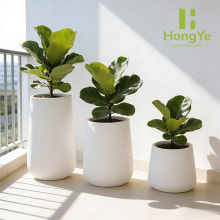 Stylish Round Pots for Flowers in Three Sizes