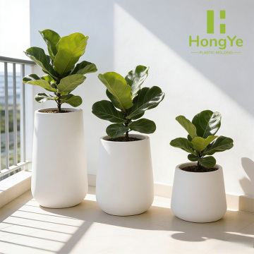 Stylish Round Pots for Flowers in Three Sizes