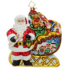 Santa Claus Christmas Customized Glass Hand Painted Ornament