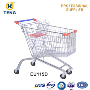 Shopping Cart Type Steel Material Wheeled Market Trolley