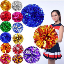 28cm Double Hole Handle Cheerleader Pom Poms Competition Cheering Flower Ball Finger Ring Style Sports Match Party Supplies