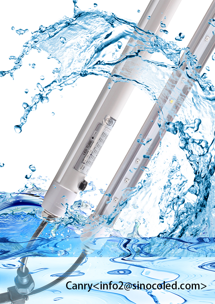 Ip66 waterproof 345nm red 450nm blue cob full spectrum transparent waterproof Tube t8 led grow lights