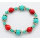 Turquoise red coral bracelet