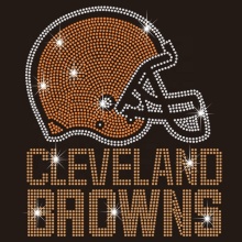 YZX Verified Factory: High Quality Crystal Cleveland Browns Custom Rhinestone Transfer