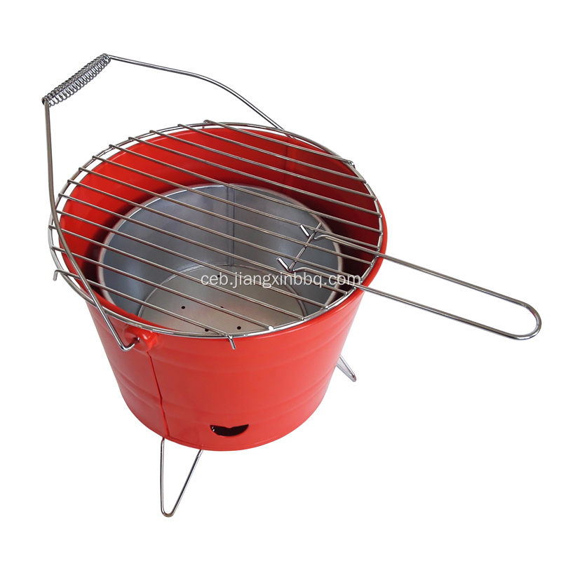 10 Pulgada nga Portable Charcoal Bucket BBQ