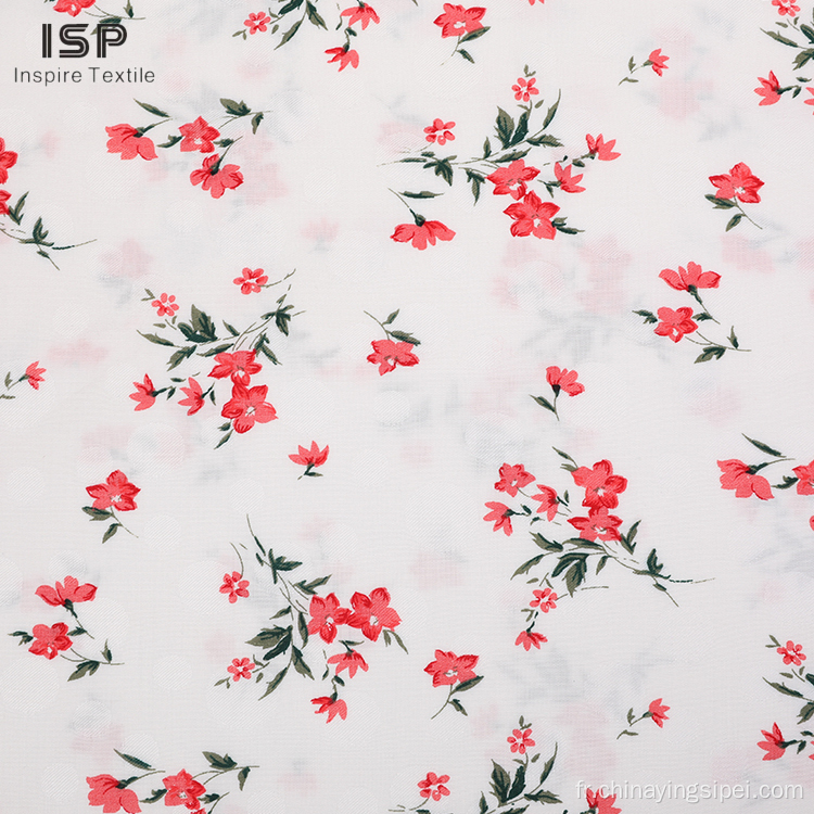 Robe florale jacquard tissu de rayonne imprimée