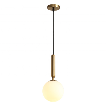 Gold Light Pendant White Glass Ball Pendant Light for Kitchen