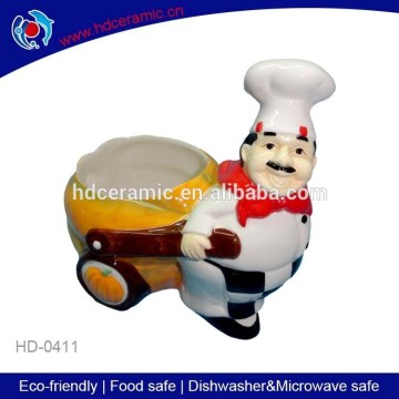 happy chef ceramic wine holder,pumpkin vehicle design bottle holder