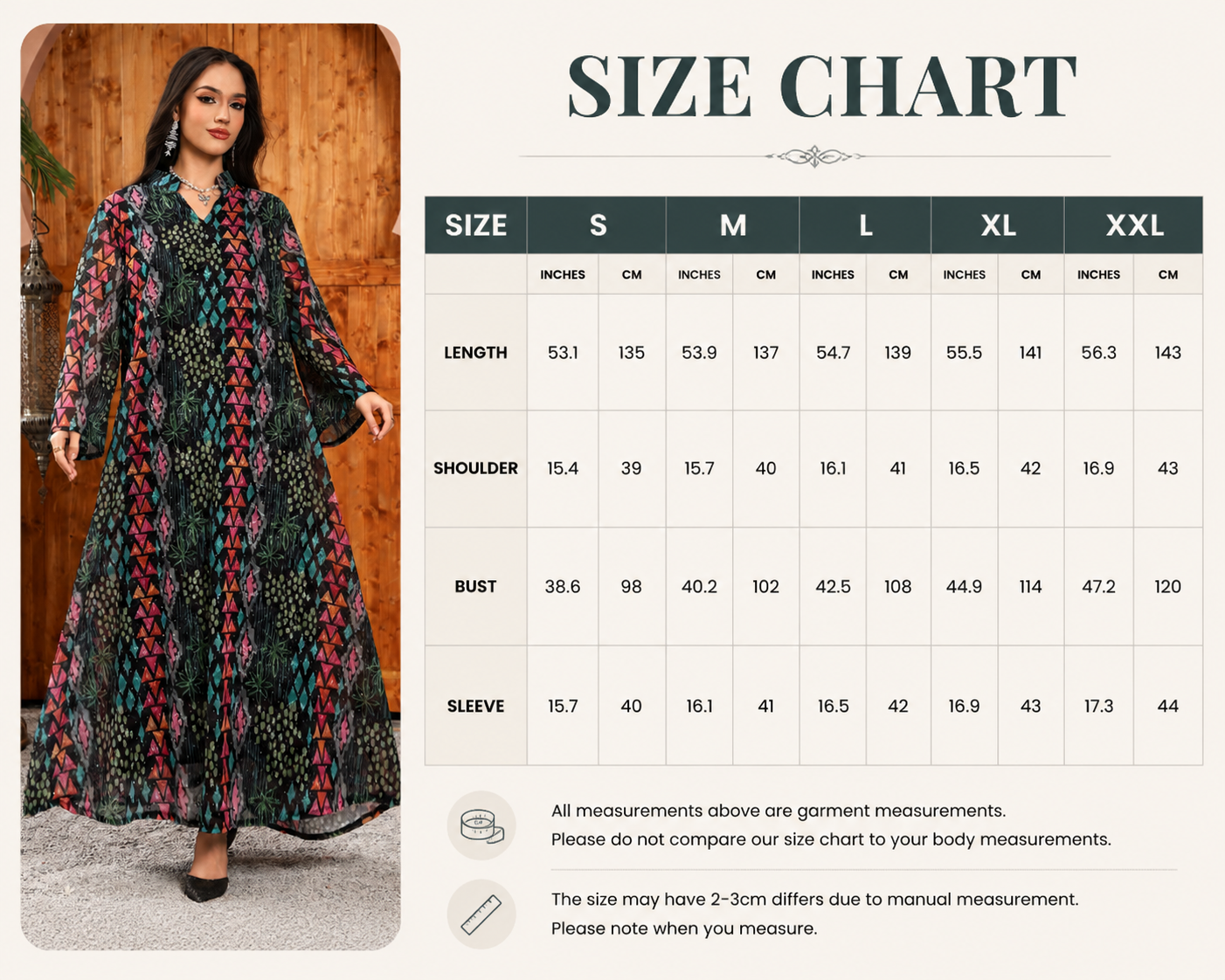 لباس جلابیه چاپ بدلیجات گلدوزی شده Embroidered Rhinestone Printed Jalabiya Dress
