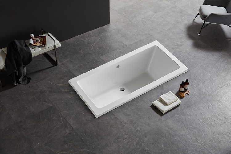 High Quality Modern Design Freestanding Soaking Indoor Square Shape Acrylic Bathtub