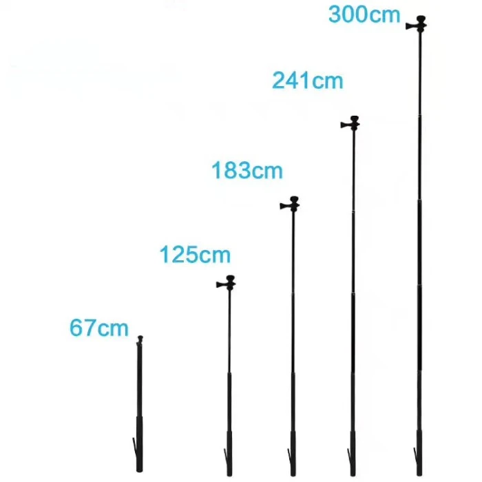 3m Long Selfie Stick Monopod Extended Pole for Video Camera