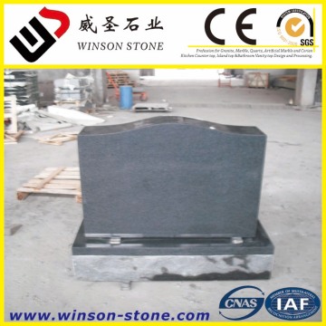 G654 granite american style headstone, Dark grey granite headstone