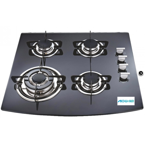 Black Toughened Glass Working Top Hob