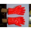 Buen guantes de invierno recubiertos de PVC naranja