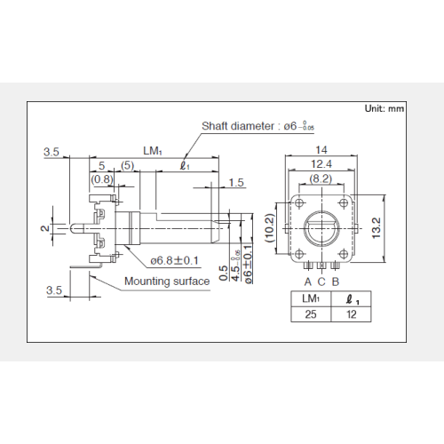 Ec12 serie Incrementele encoder