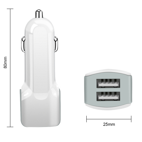 Kunststoff-USB-Autoladegerät Adapter 2-Port-Großhandel