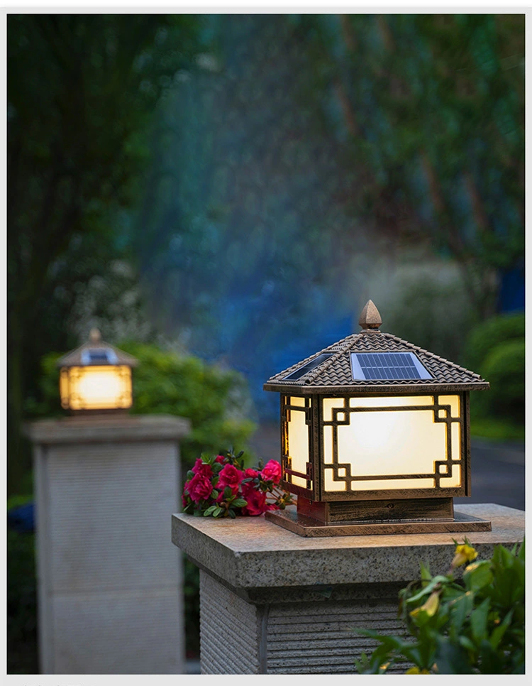 Retro Villa Garden Landscape Door Post Lamp Solar Light