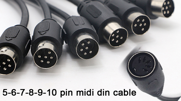13 pin midi din cable factory customized MIDI din 5pin 6pin 7pin 8pin cable