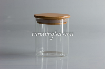 Glass Jar Canister with Wood Lid