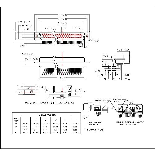 MHDR01-FXXXX 1 D-SUB High density R A FEMALE MACHINE PIN (8.89mm FOOTPRINT)