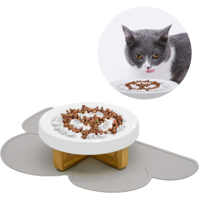 Ceramic slow feeder cat bowl
