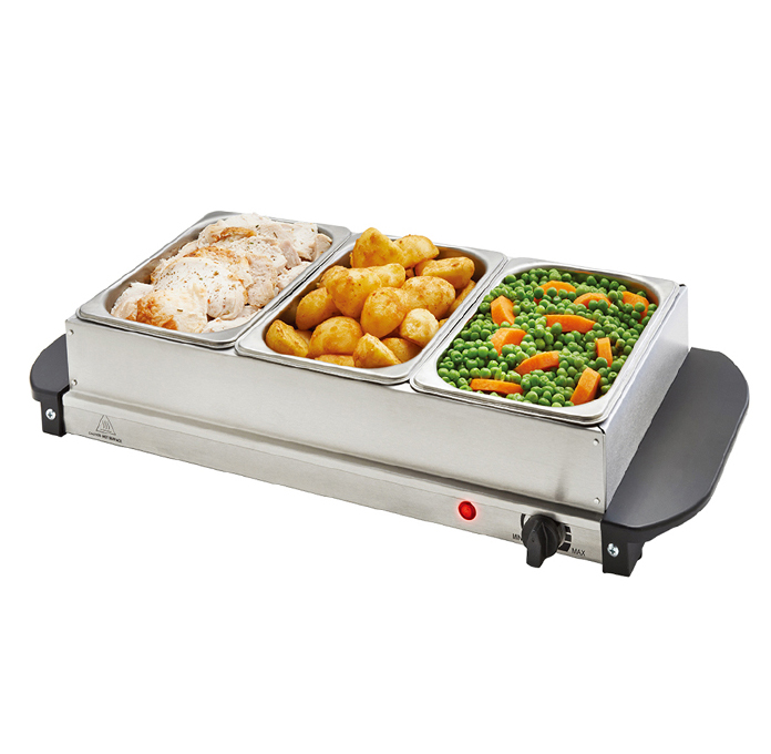 Stainless Steel Three 1.5L Pans Buffet Food Server