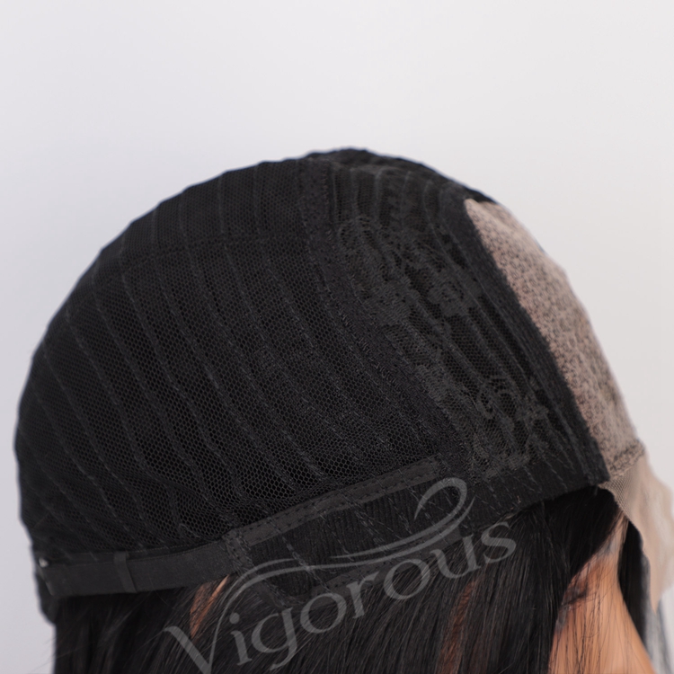 High Quality Cheap Price Black Color Middle Part Natural Hairline Straight Wave For Black Women Lace Front Synthetic hair Wigs