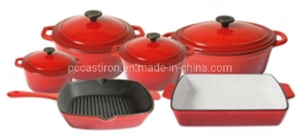 6PCS Enamel Cast Iron Cookware Set Manufacturer From China