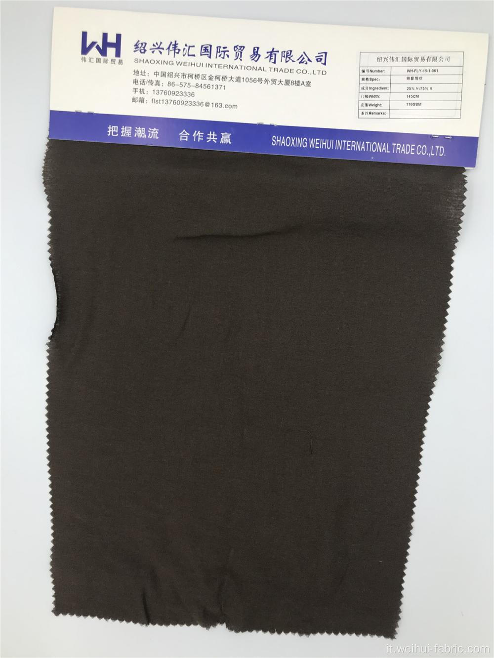 Tessuto tessuto 110GSM rayon / nylon semplici tessuti marroni