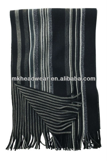 Stripe Scarf Black & White Striped Scarf Revisible Black Stripe Scarf