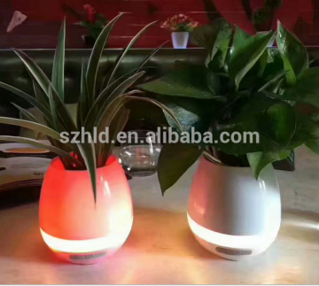 Hot selling Magic Flower pot Smart Music LED light plastic Flower Pot With Bluetooth Speaker