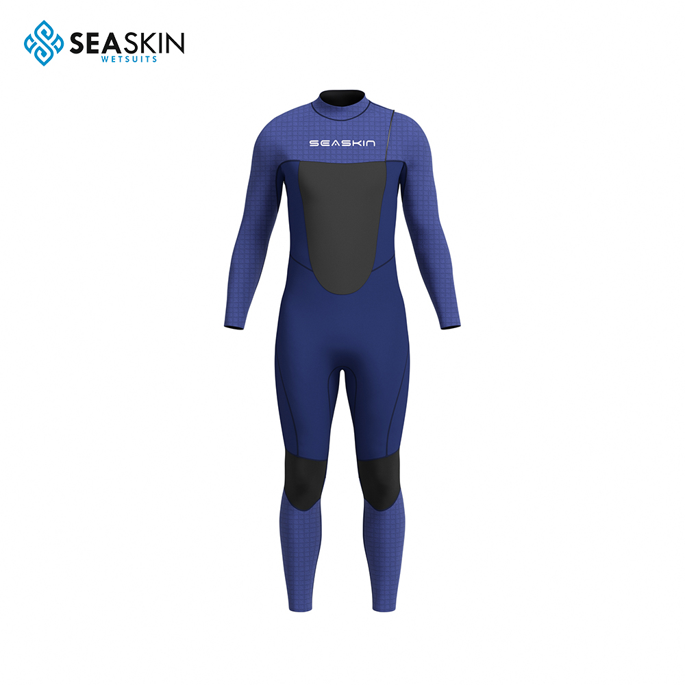 Seaskin Mens 3/2mm fermuarsız uzun kollu tam wetsuit