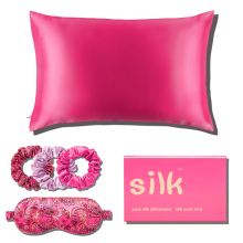 Custom Hyaluronic acid silk pillowcase 100% mulberry silk eye mask and silk pillow case set Free choice of product mix