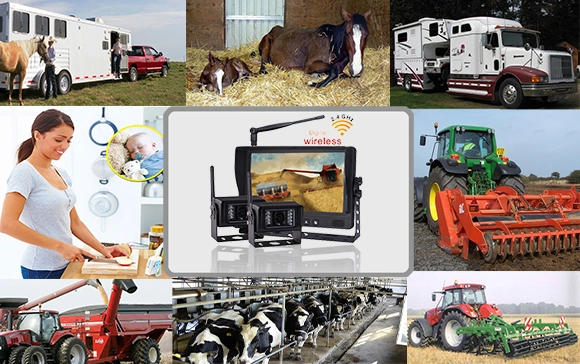 Waterproof Wireless Car Camera System for Farm Tractor, Combine, Cultivator, Plough, Trailer, Truck