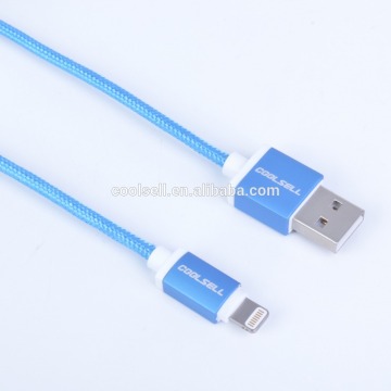 MFI Braided Charging Cable Support quick charging,output 2.4A