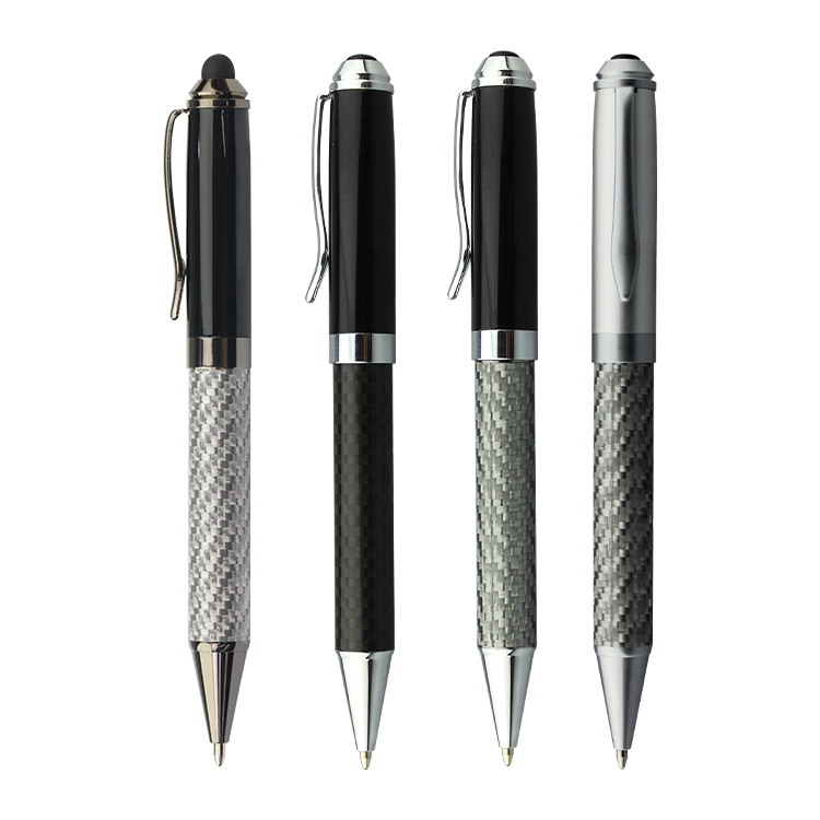 Luxury design free ink carbon fibre roller ball pen with logo printed